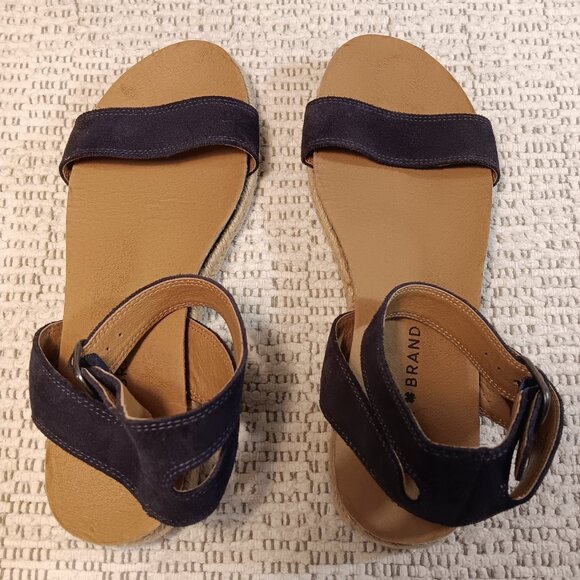 Lucky Brand 'Garston' women's blue suede espadrille ankle strap sandals sz 7 M - Picture 3 of 12